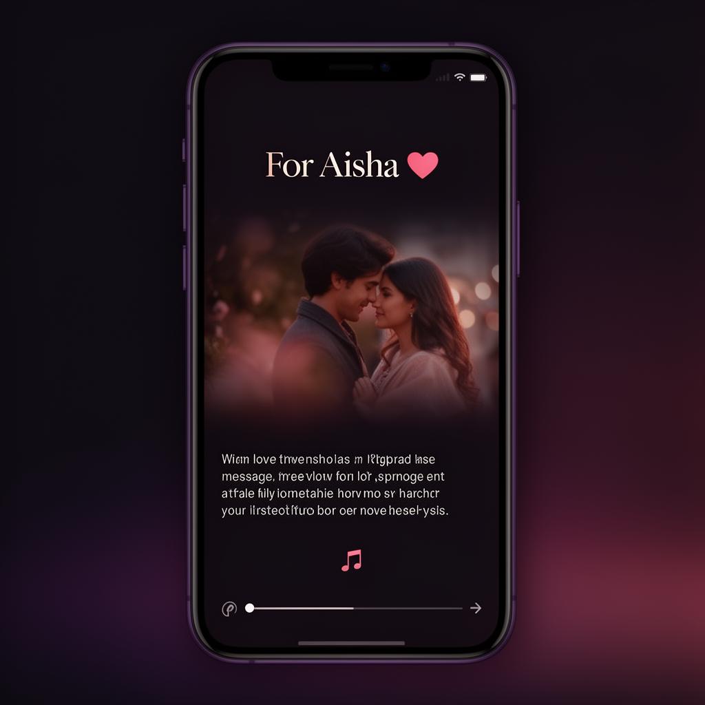 Xenium personalized experience preview showing 'For Aisha' with photos and music